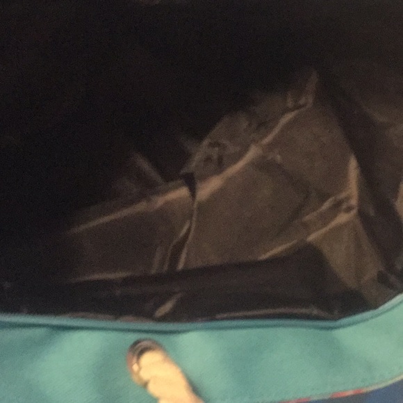 Blue Anchor Print Zipper Closure Beach Tote Bag - Picture 5 of 8